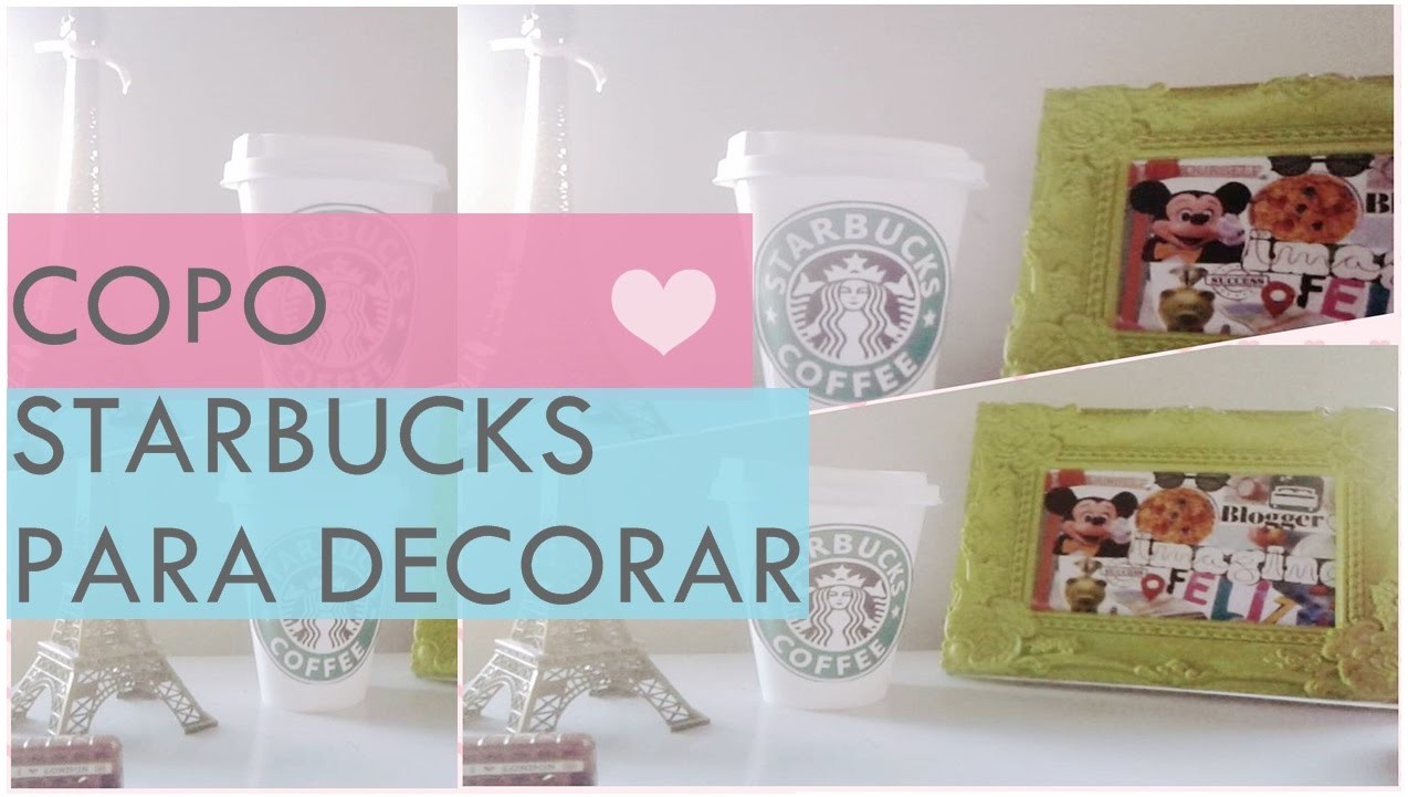 Diy ♥ transformando embalagem de danone em copo da Starbucks para DECORAR! room decor