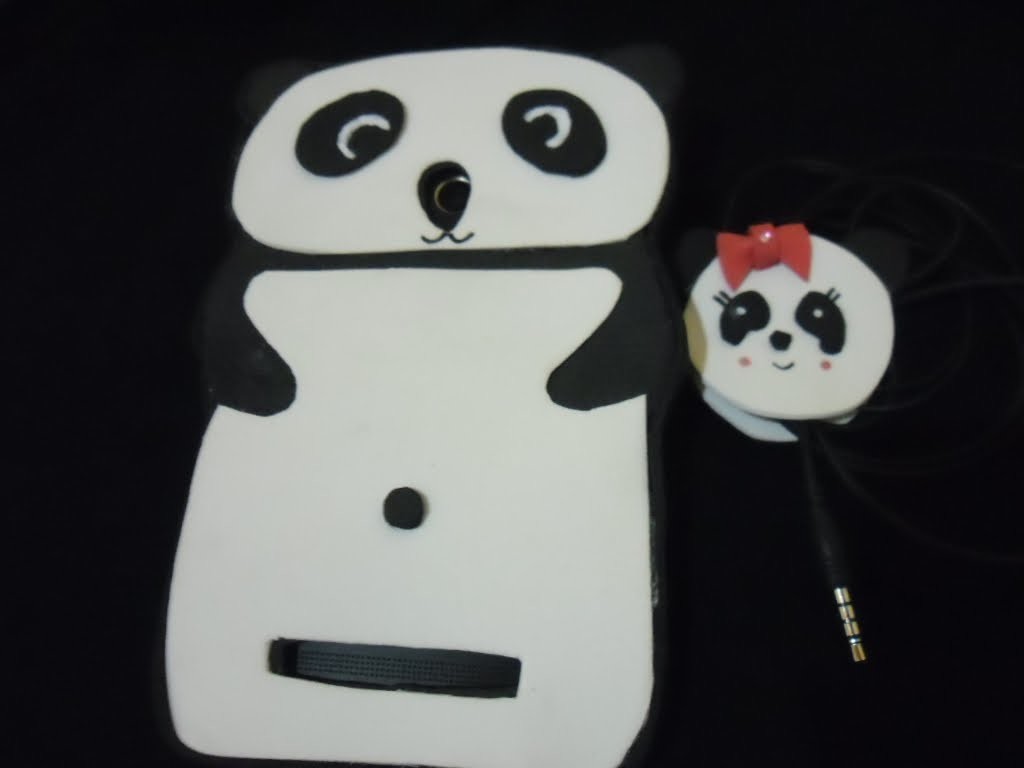 Diy case panda.goma eva panda.foam case.kawaii