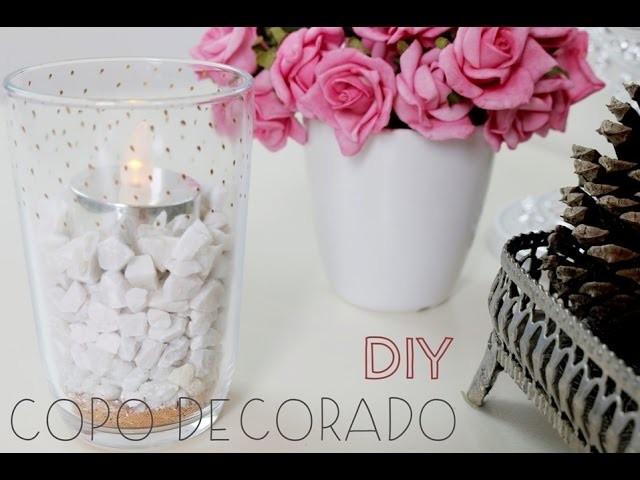 DIY de Natal - Copo com vela decorado