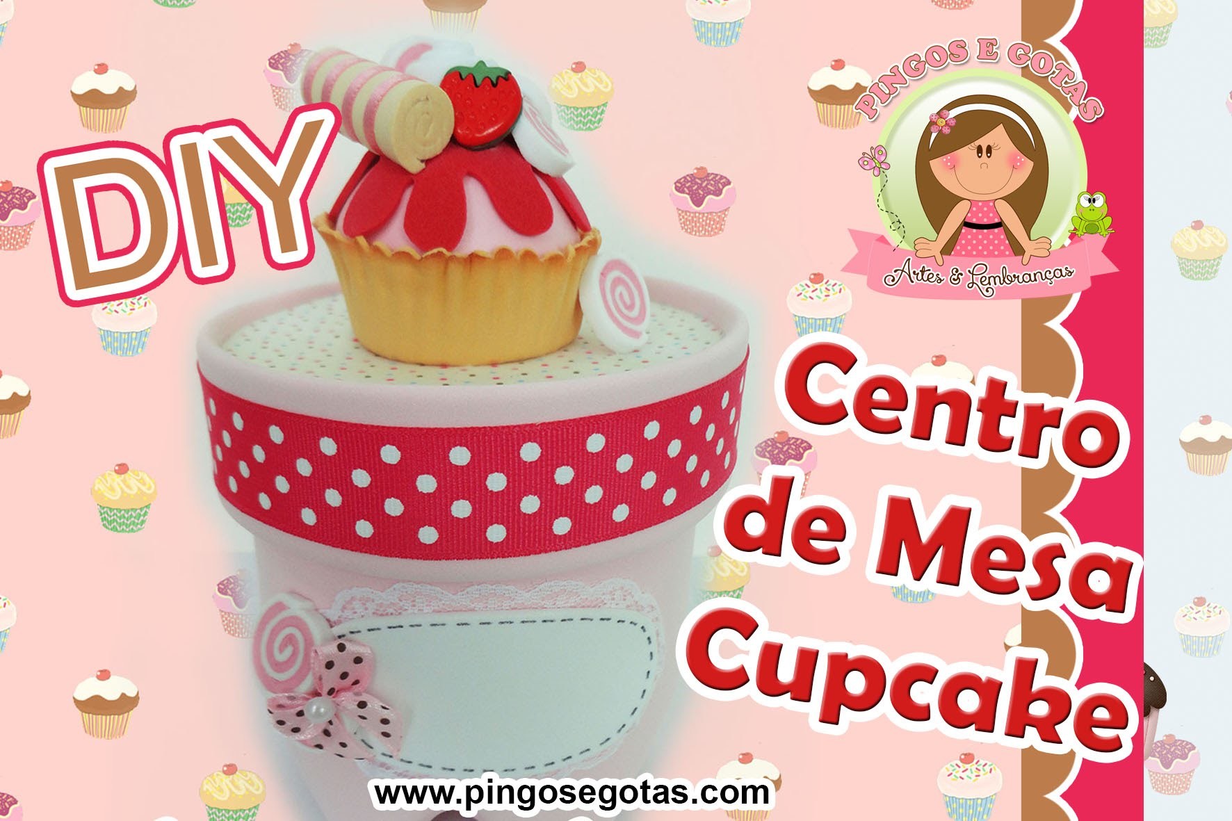 DIY CENTRO DE MESA CUPCAKES