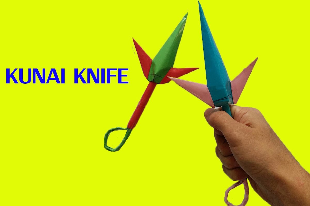 DIY Kunai knife de papel -  aprender a fazer este kunai faca - origami naruto shippuden faca