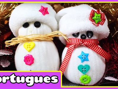 How to Make A Sock snowman - Como Fazer um Bonecos de Neve de meias - Especial de Natal