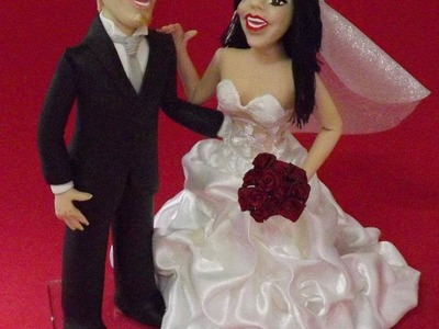 Casal de noivos humanizados feito com molde by Soraya