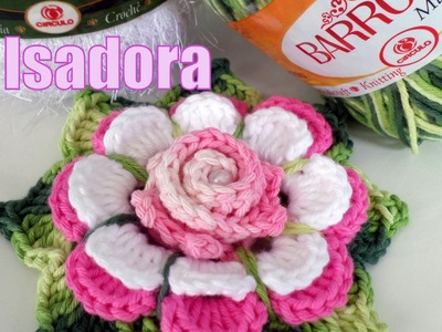 Flor de Crochê - Flor Isadora "Diandra Schmidt Rosa"