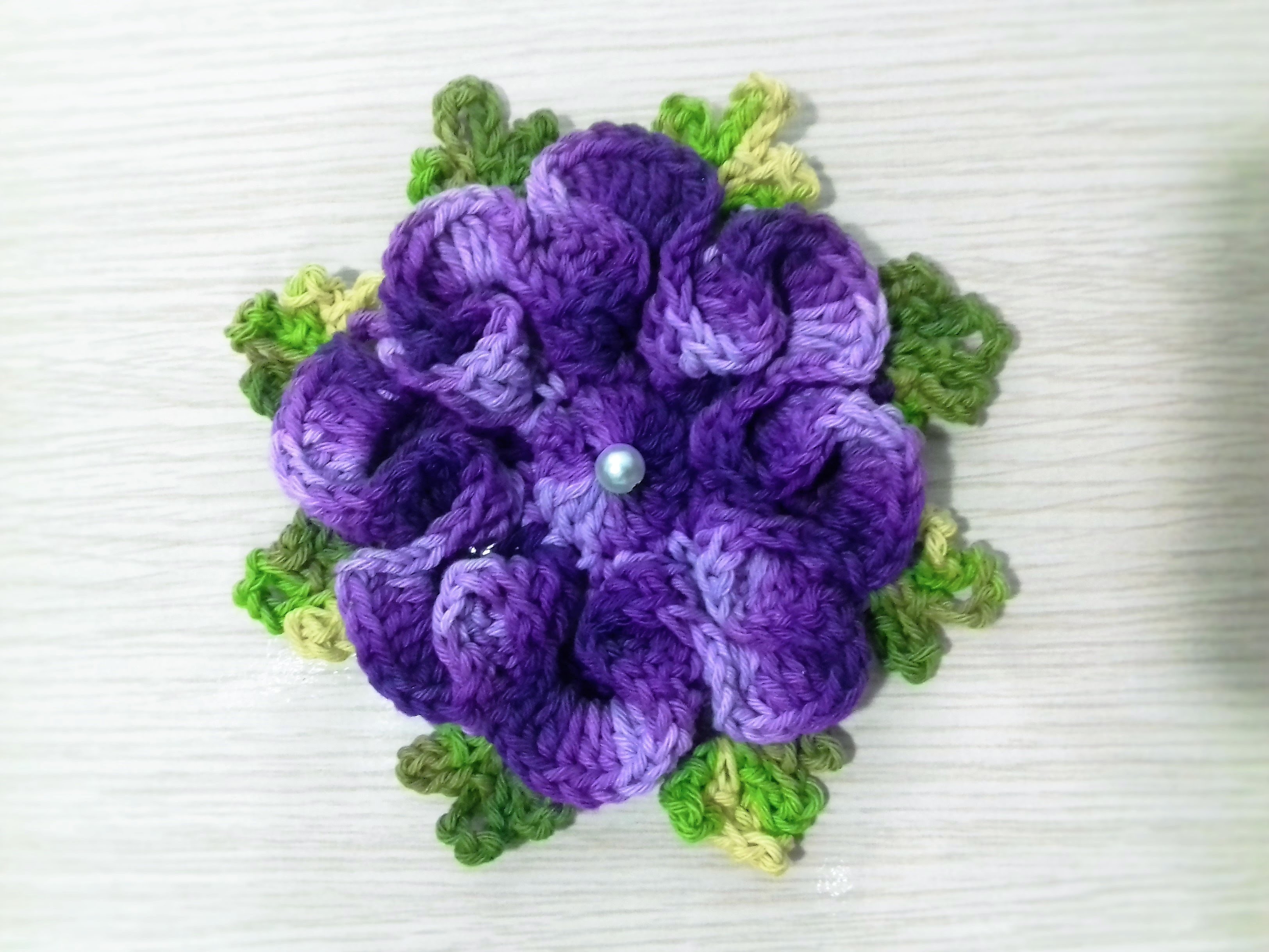 Flor de crochê para aplicação # Flor Violeta