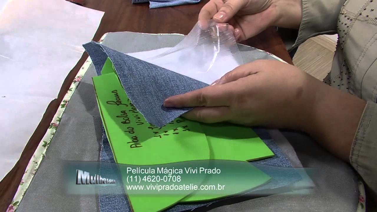 Mulher.com 07.06.2013 Vivi Prado - Bolsa com reciclagem jeans Parte 1.2