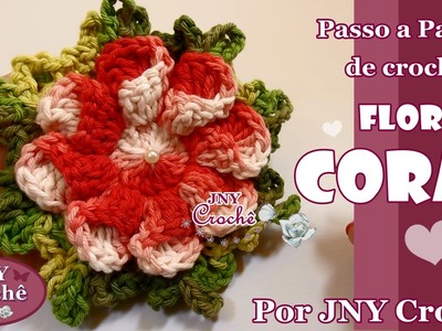 PAP de crochê Flor Coral por JNY Crochê