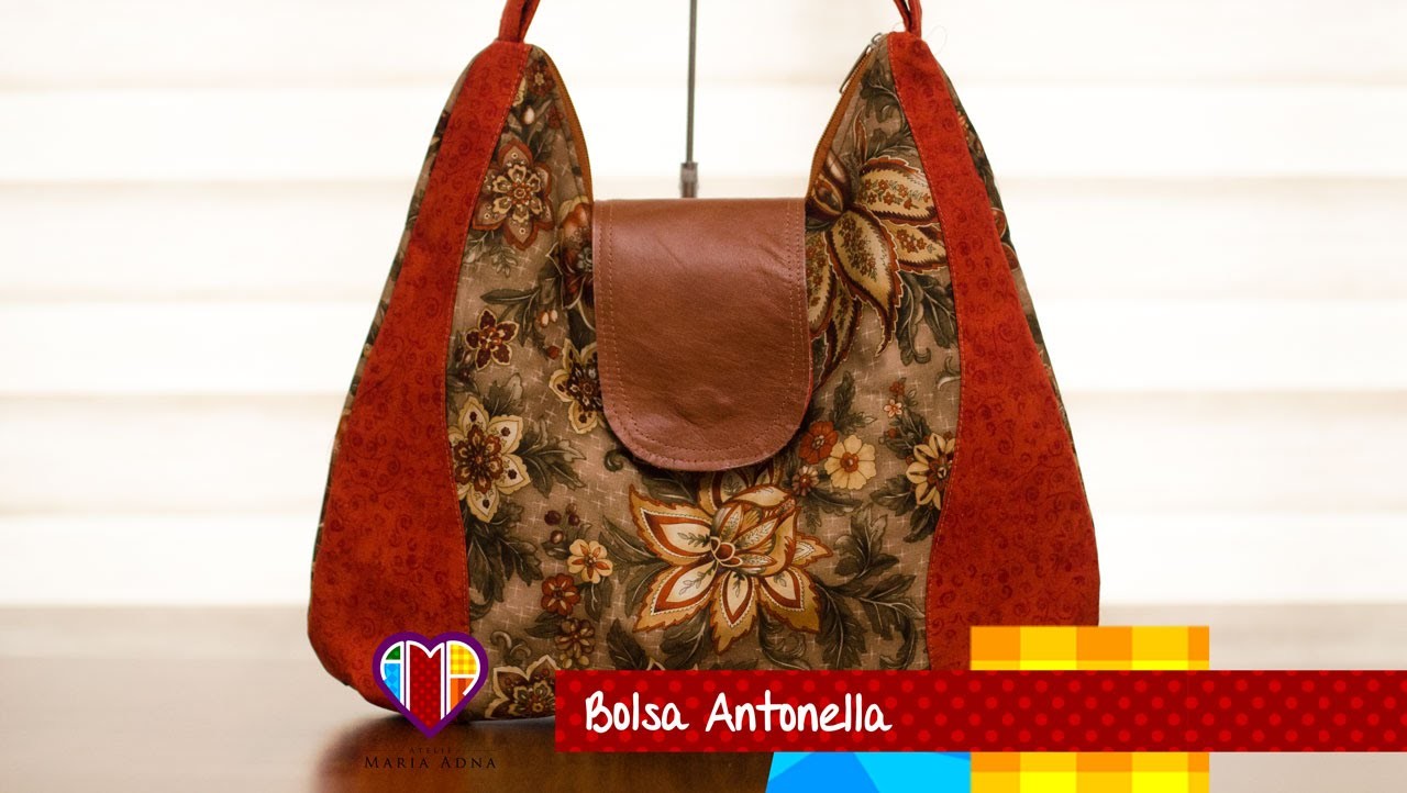 Bolsa de tecido Antonella - Maria Adna Ateliê - Cursos e aulas de bolsas de tecido e couro