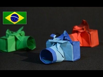 Origami: Câmera Fotográfica - Instruções em Português PT BR