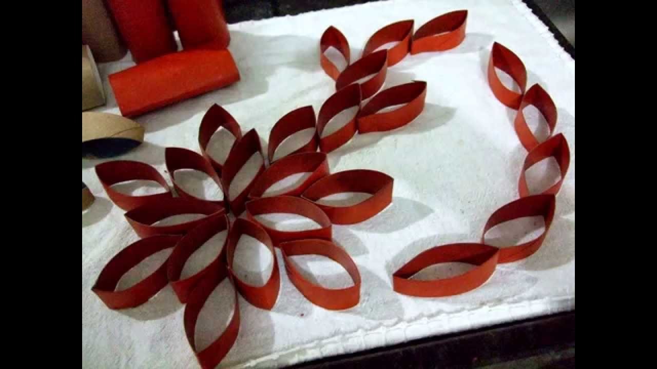Rolinho de papel higiênico(flor diferente)-painel de parede