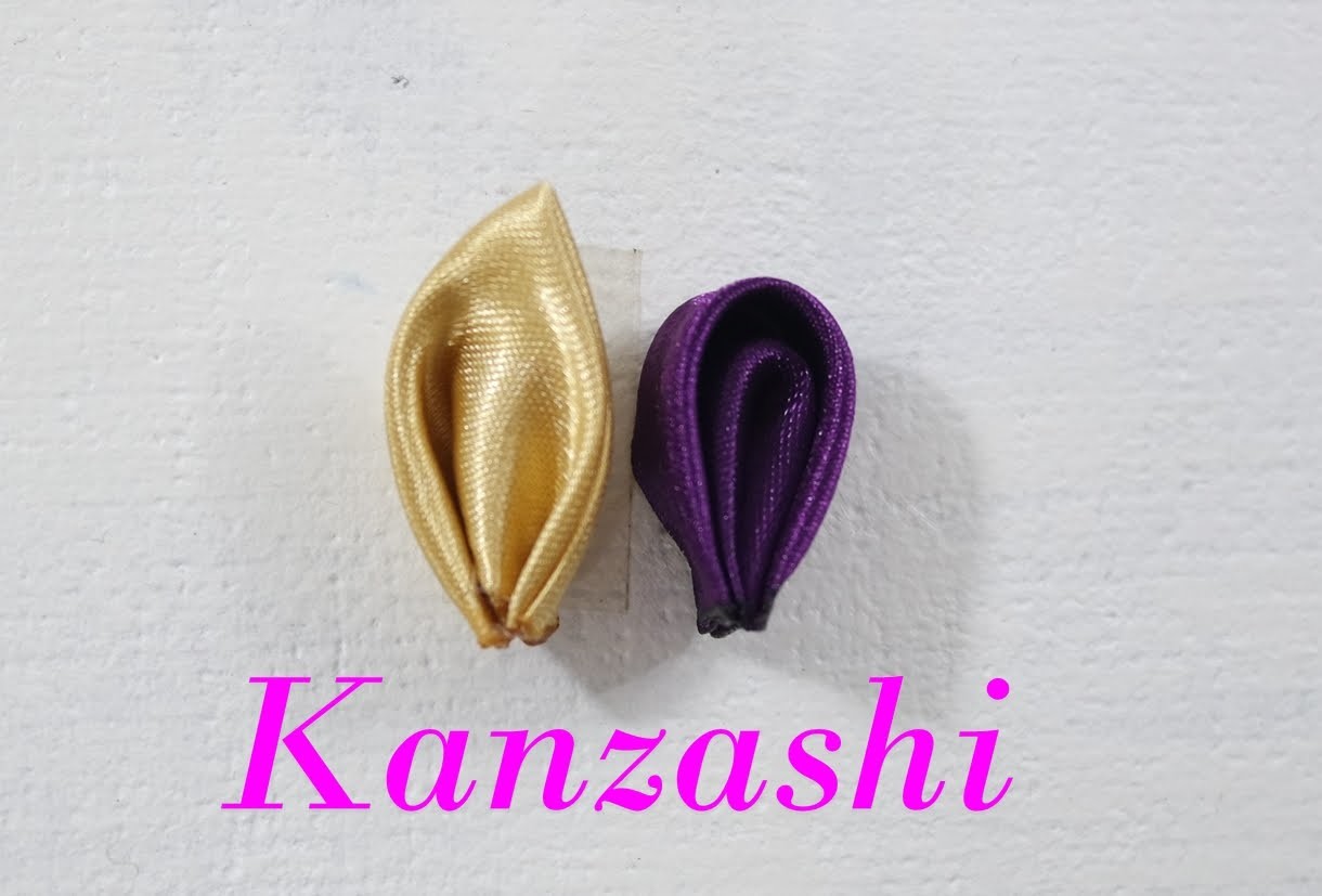 Dois modelos de pétalas  (Kanzashi)