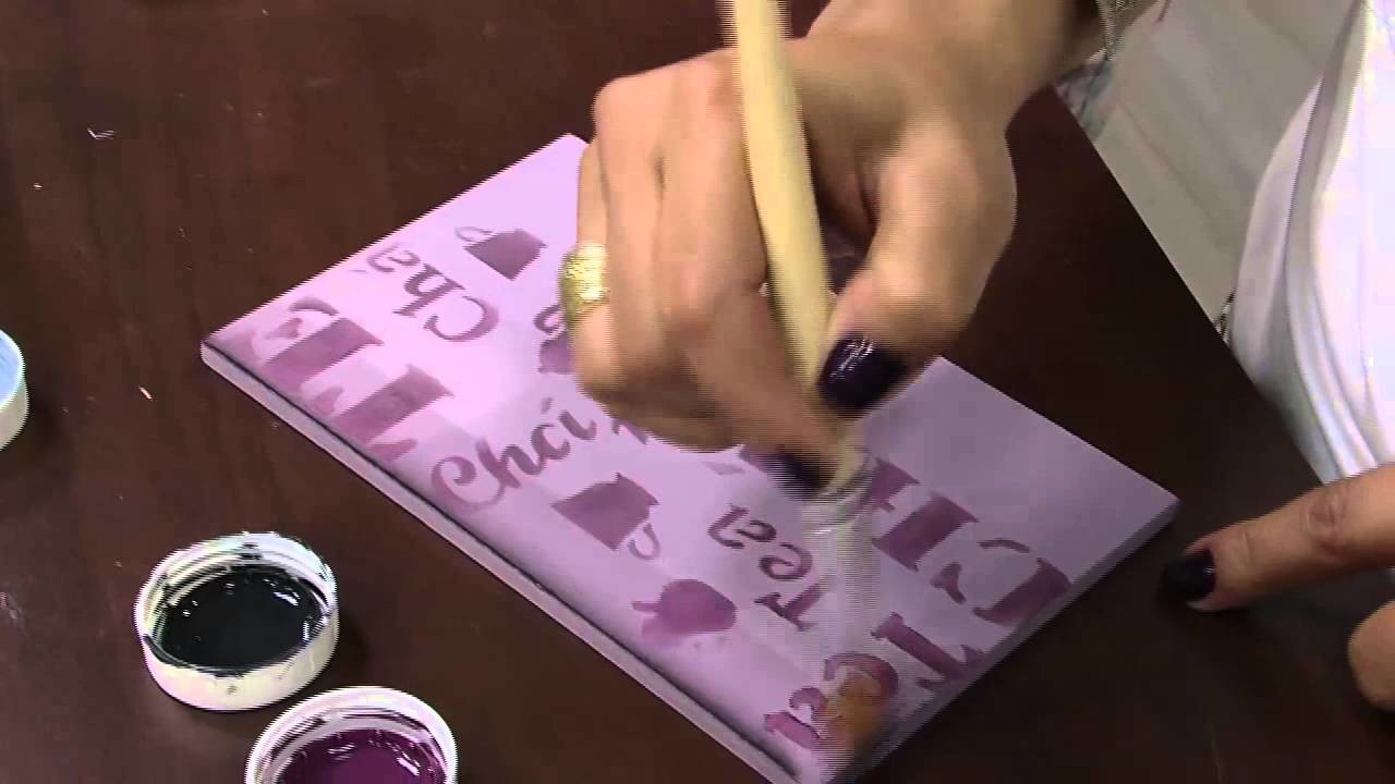 Mulher.com 03.11.2014 - Caixa de Chá com Stencil por Lívia Fiorelli - Parte 2