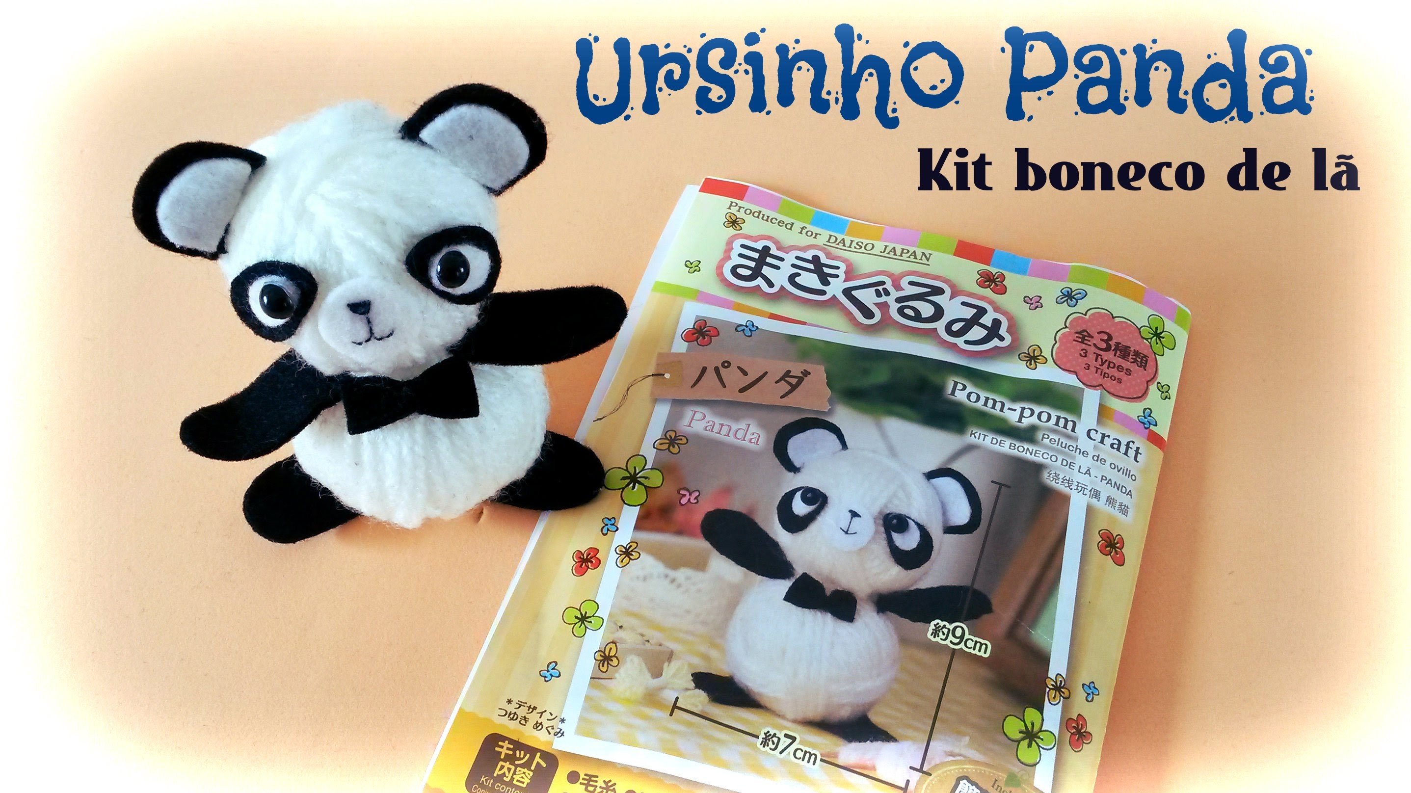 Tutorial Ursinho Panda - Kit Boneco de lã - [ Daiso ]
