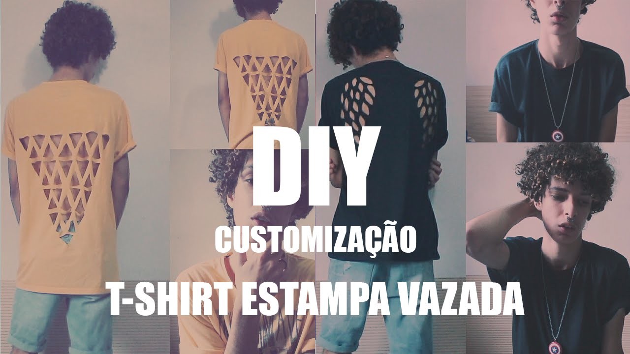 DIY - CUSTOMIZAÇÃO: CAMISETA ESTAMPA VAZADA TUMBLR | Victor Sky