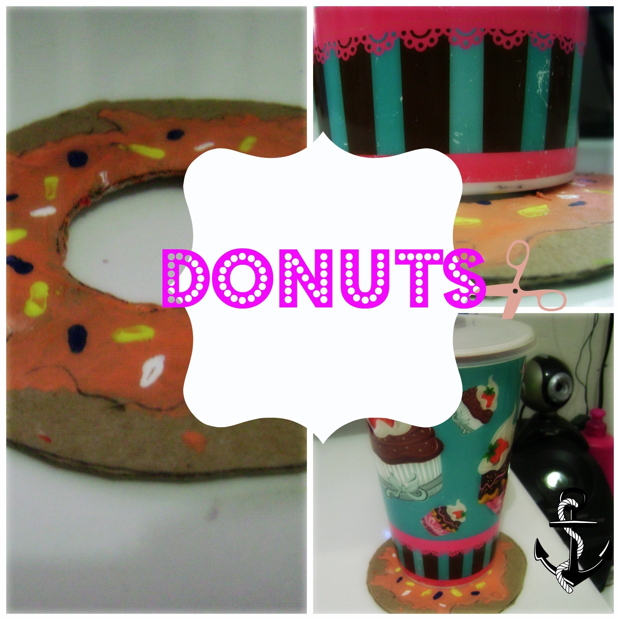 DIY Donuts para copos rápido e fácil de papelão