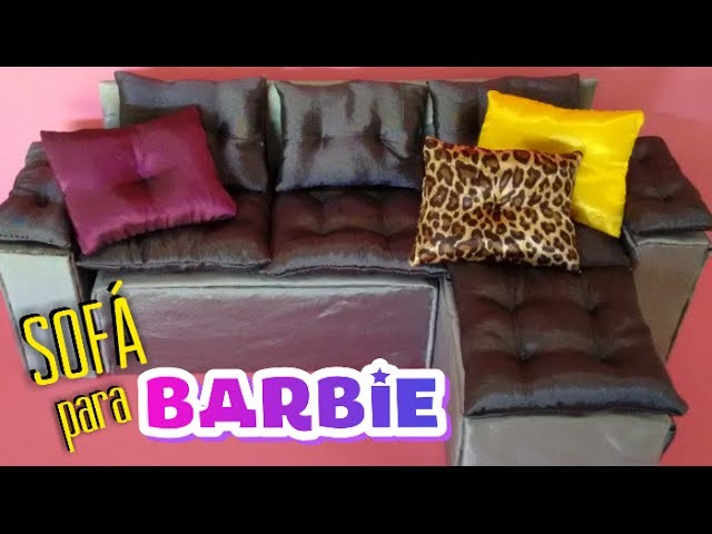Como fazer sofá para Barbie, Monster High, Ever After High .  DIY sofa for Barbie doll