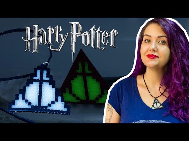 DIY Pixel Art: Colar das Relíquias da Morte que Brilha no Escuro - Harry Potter