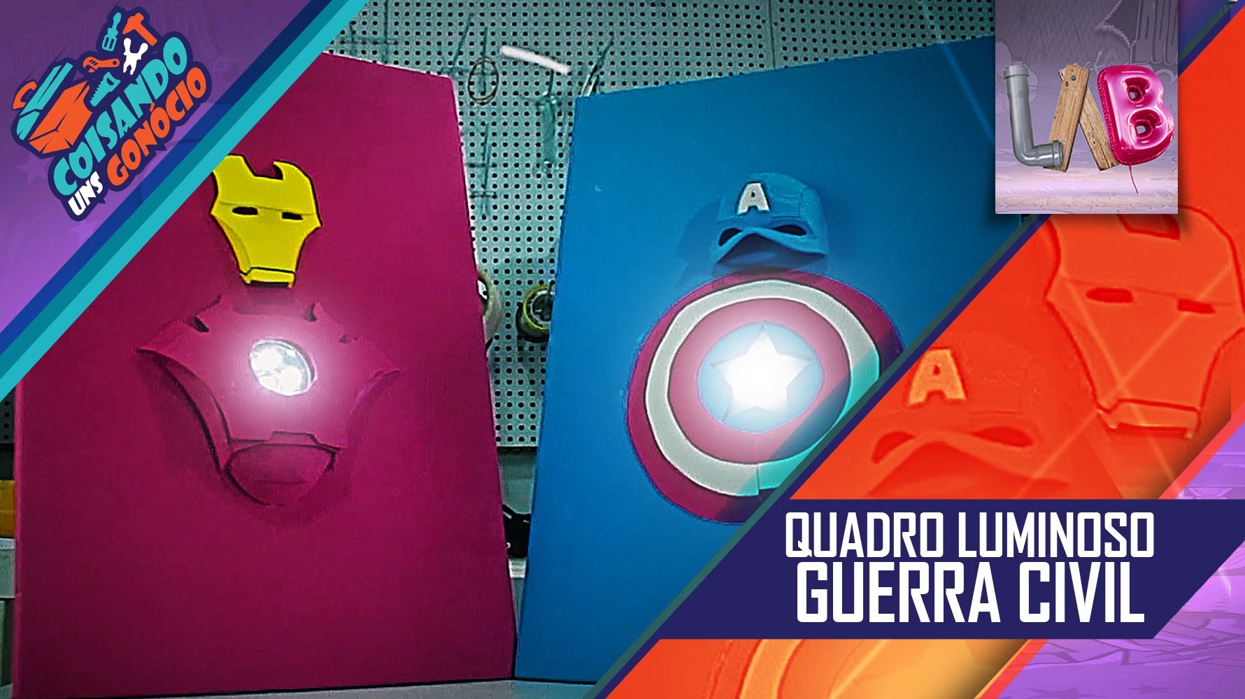 DIY: Quadros Luminosos - Capitão America - Guerra Civil - CUG#20