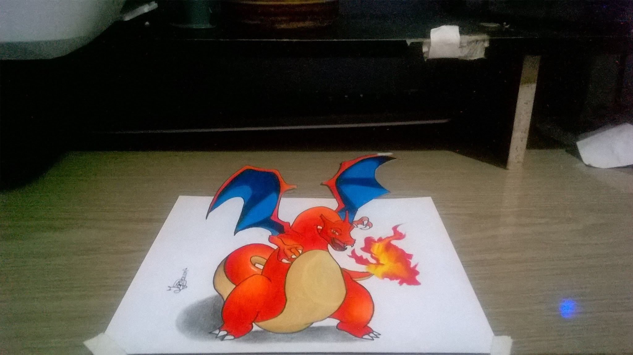 No clima de Pokémon Go: Desenhando  Charizard em 3D!