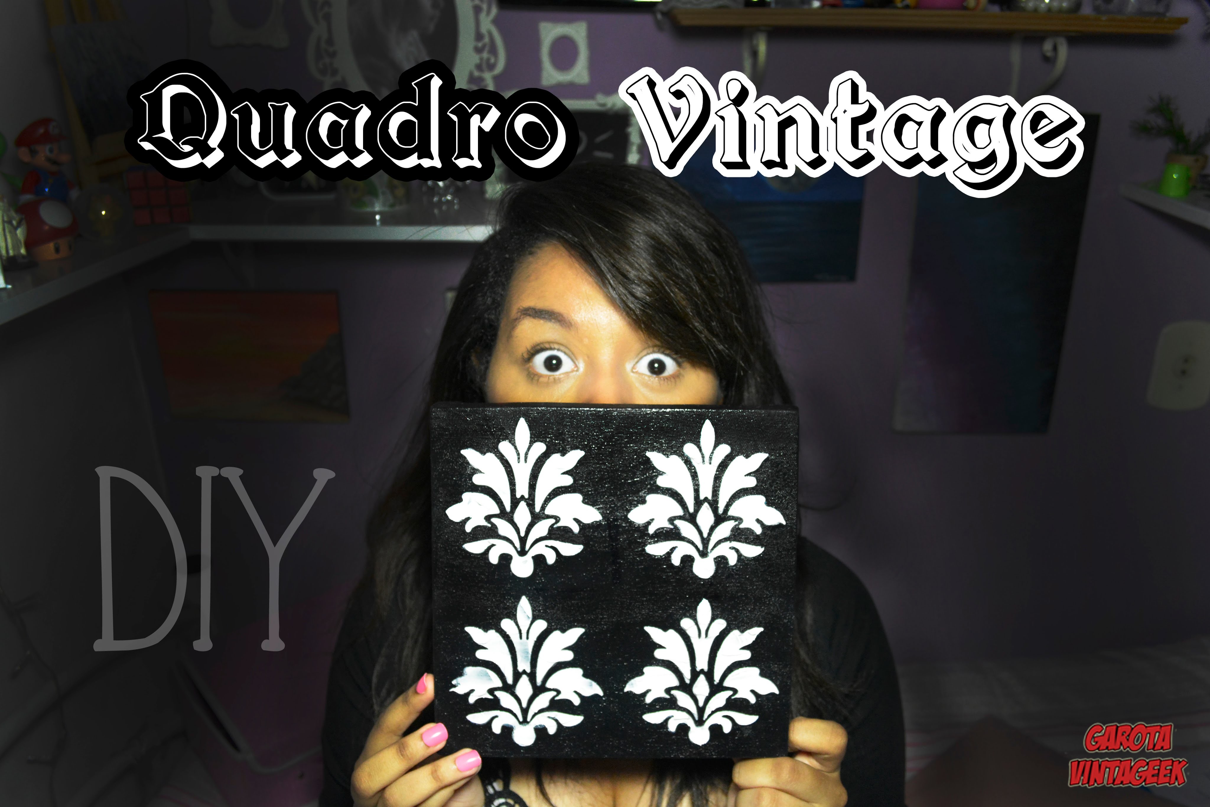 DIY:: QUADRO (ou PAREDE) VINTAGE || Garota VintaGeek