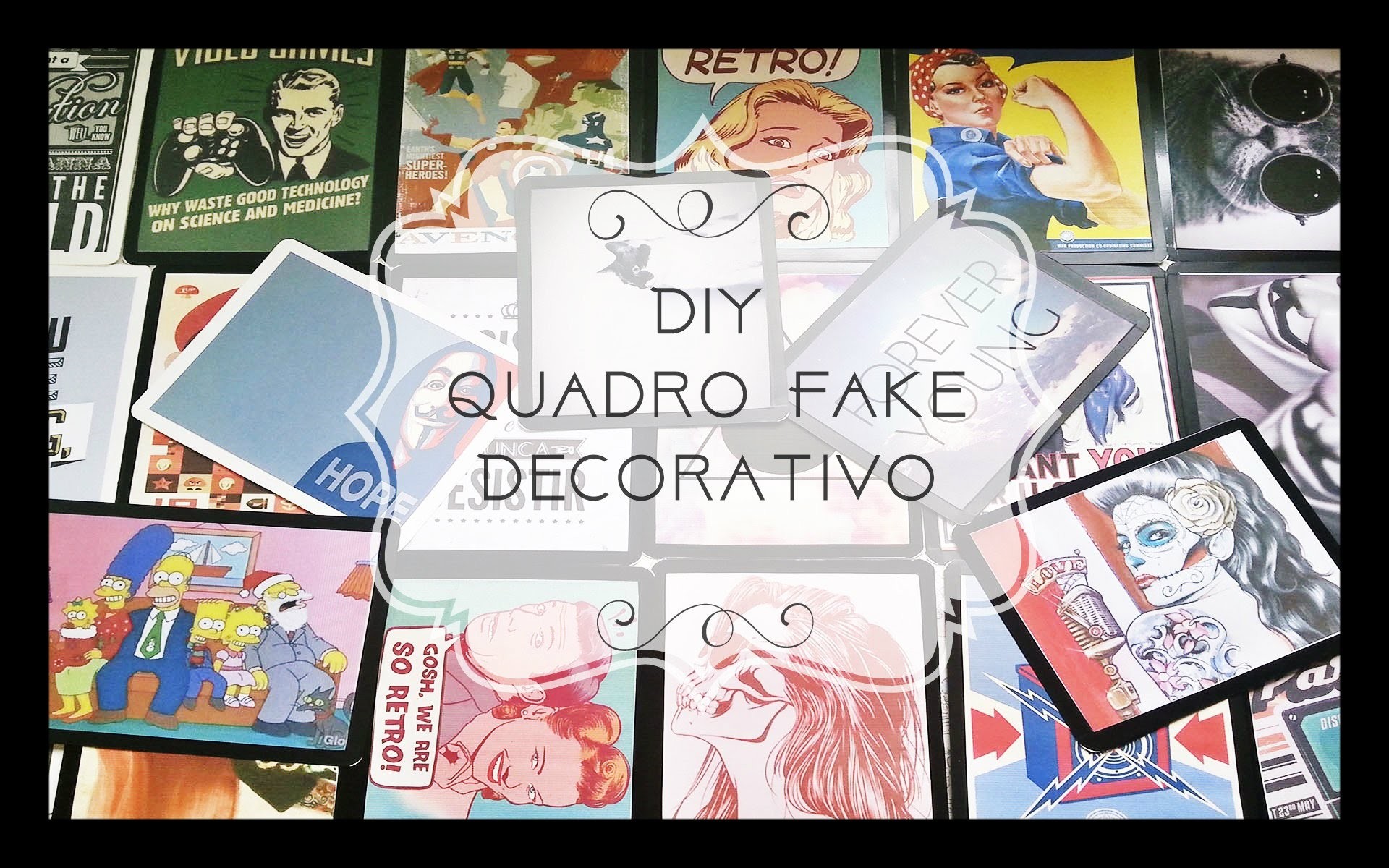 DIY Quadro Fake Decorativo  Retro. Poster
