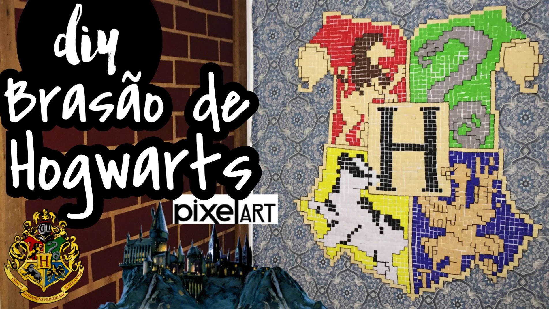 DIY - Brasão de Hogwarts Pixel Art - Eduardo Wizard