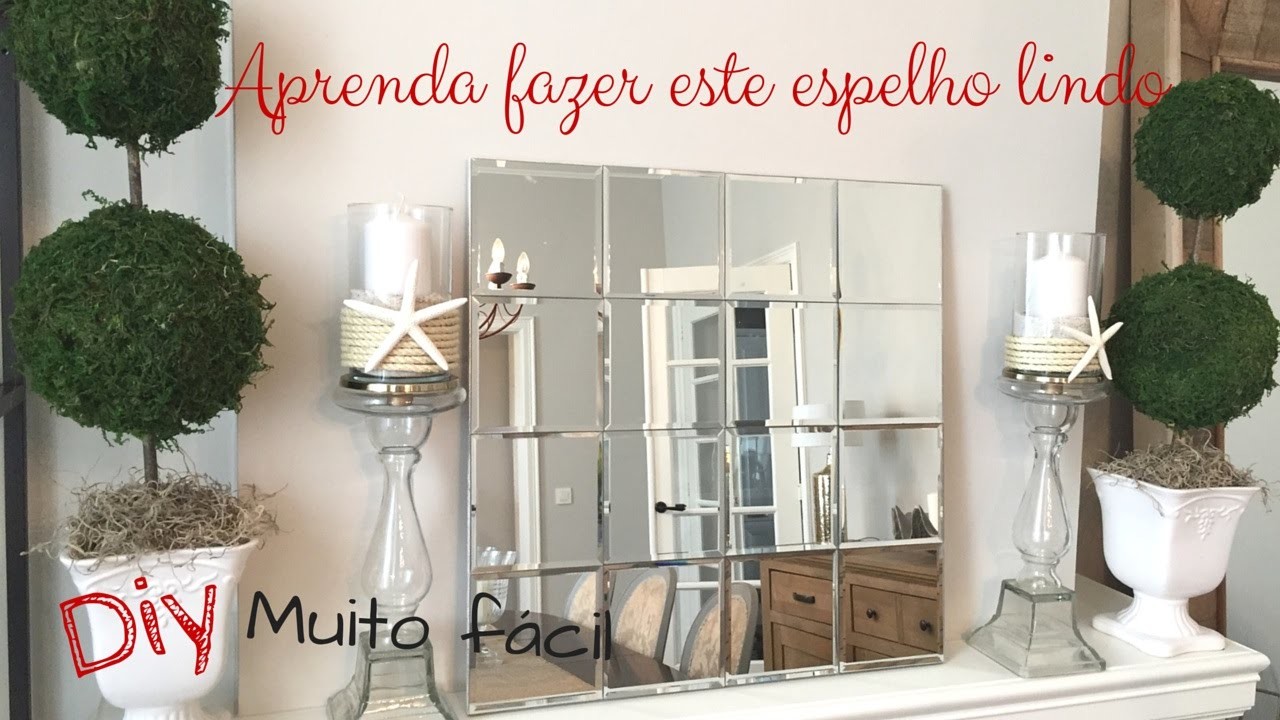 Diy- faça um espelho lindo e super fácil- decore sem gasta muito- Katherinne Ribeiro