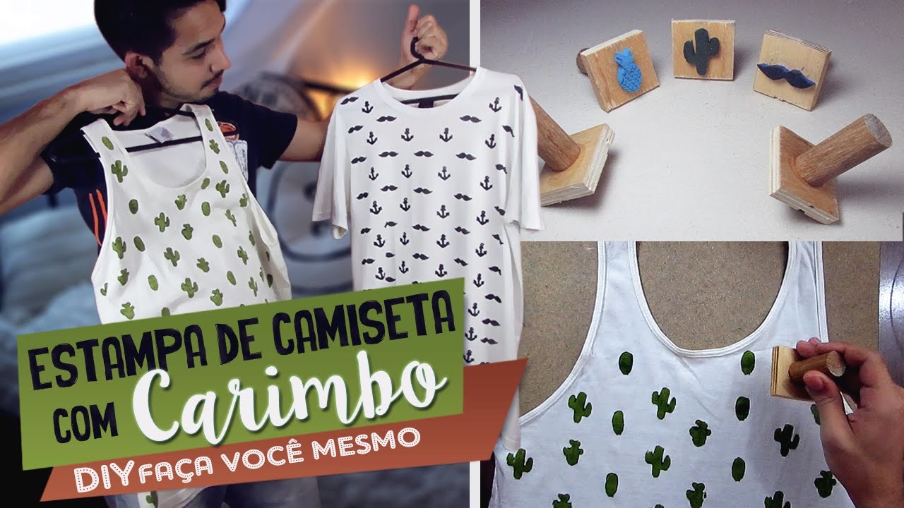 DIY Estampa de Camiseta com Carimbo Caseiro -  Aprenda com Edu