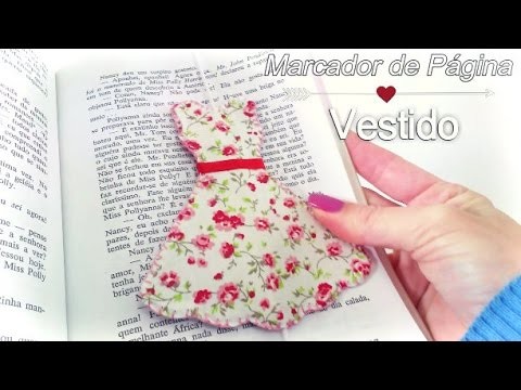 Marcador de Página Vestido de tecido  - DIY Bookmark