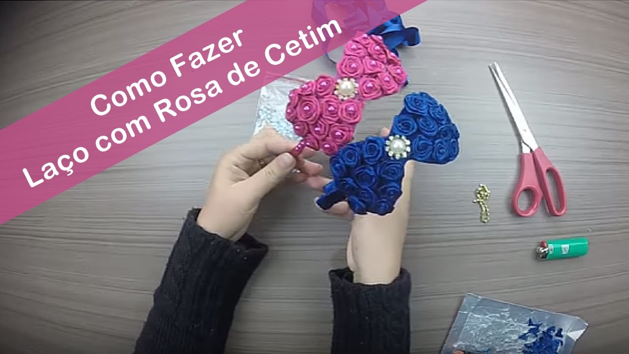 Como Fazer DIY  - Como Fazer Laço com Rosa de Cetim
