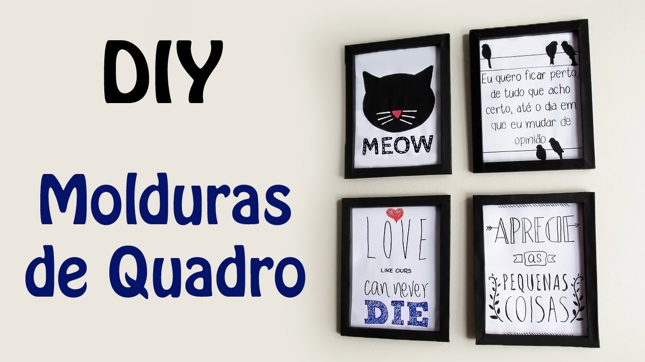 DIY: COMO FAZER MOLDURA DE QUADRO com Papel Cartão para Decorar Quarto Estilo Tumblr