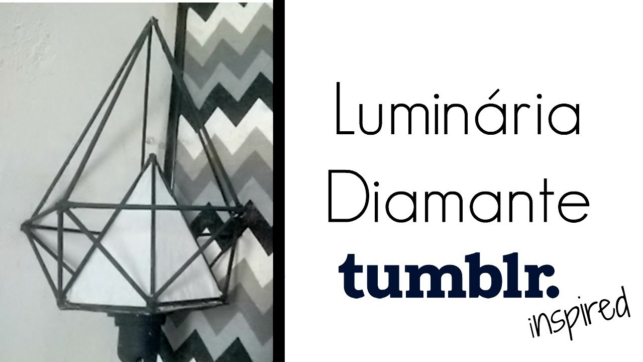 DIY: Luminária  geométrica por menos de 5 reais -tumblr inspired- Aline Freitas