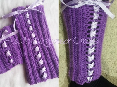 Polainas em croche modelo Corpete. crochet leggings