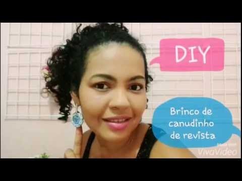 DIY - BRINCOS COM CANUDOS DE REVISTA
