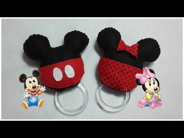 CHOCALHOS DE FELTRO - MICKEY E MINNIE ❤️ DIY -  Faça você mesmo