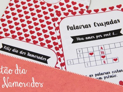 DIY - Cartão dia dos Namorados - PALAVRAS CRUZADAS