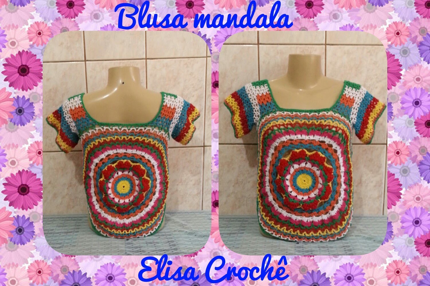 Blusa mandala com sobras de linhas de crochê ( 2ª parte ) # Elisa Crochê