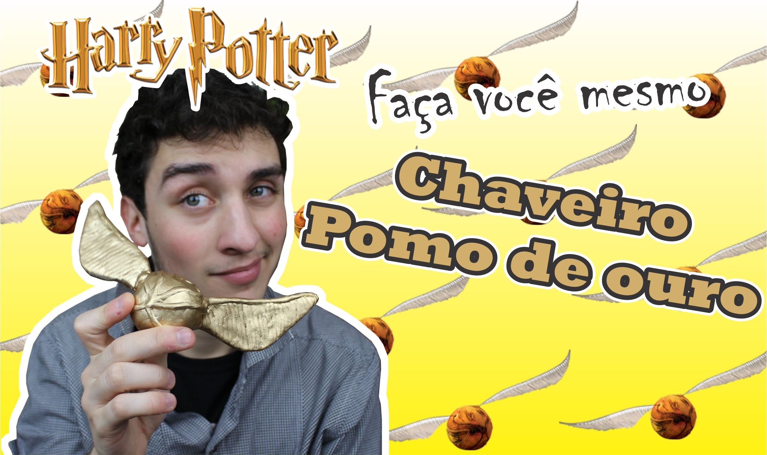 DIY; Faça você mesmo! Chaveiro Pomo de ouro - Harry Potter! #potterweek