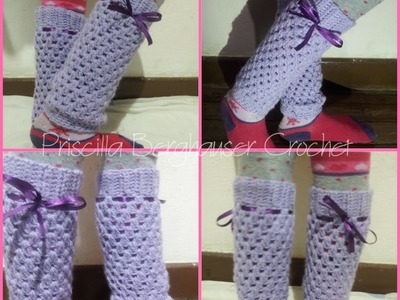 Polaina em croche infantil.Crochet legwarmers for kids