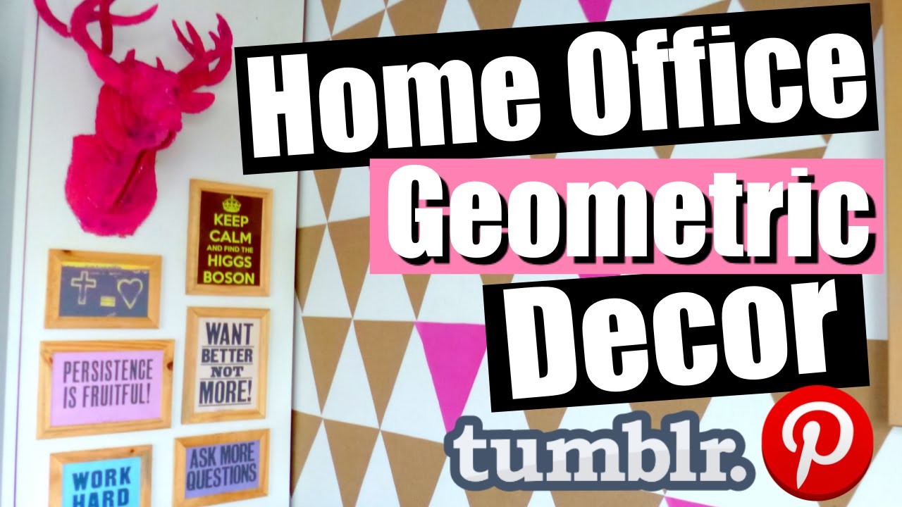 DIY: Decoração do Home Office - Parede com Triângulos - Estilo Tumblr | Pinterest EP. #05