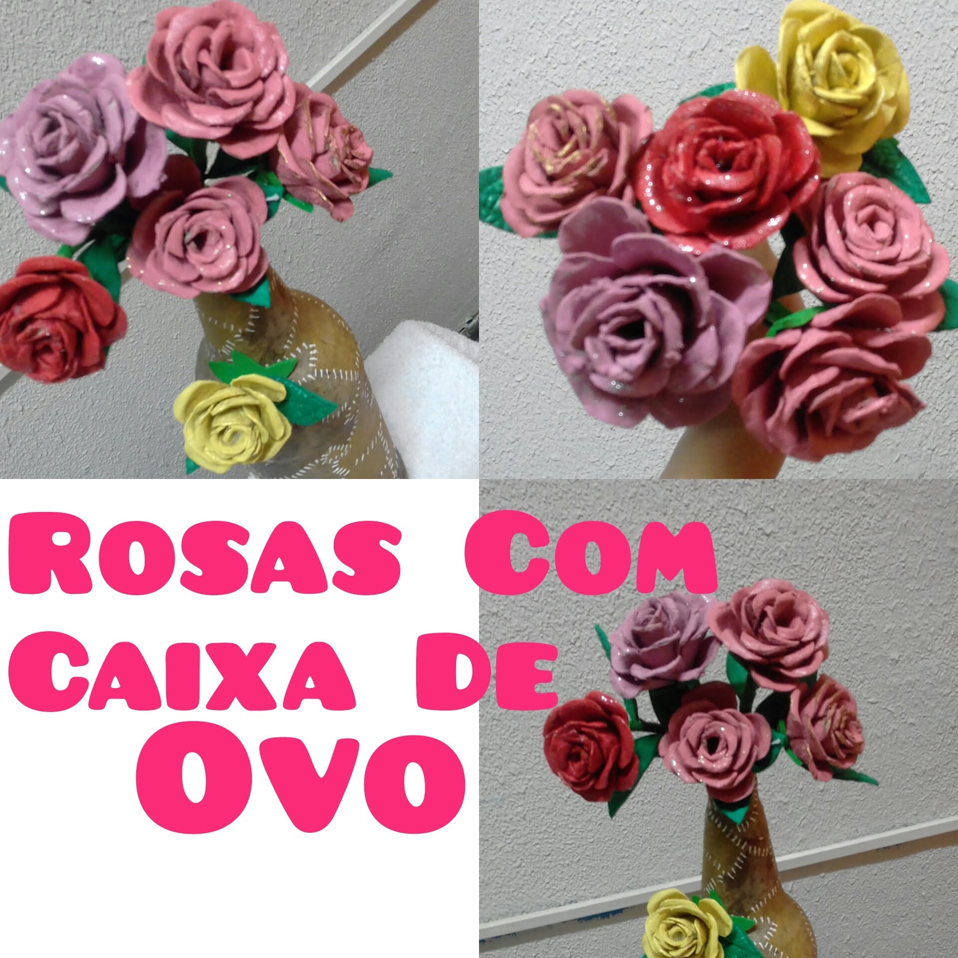 Diy Reciclagem Rosas de Caixa de Ovo- Denise Cardozo