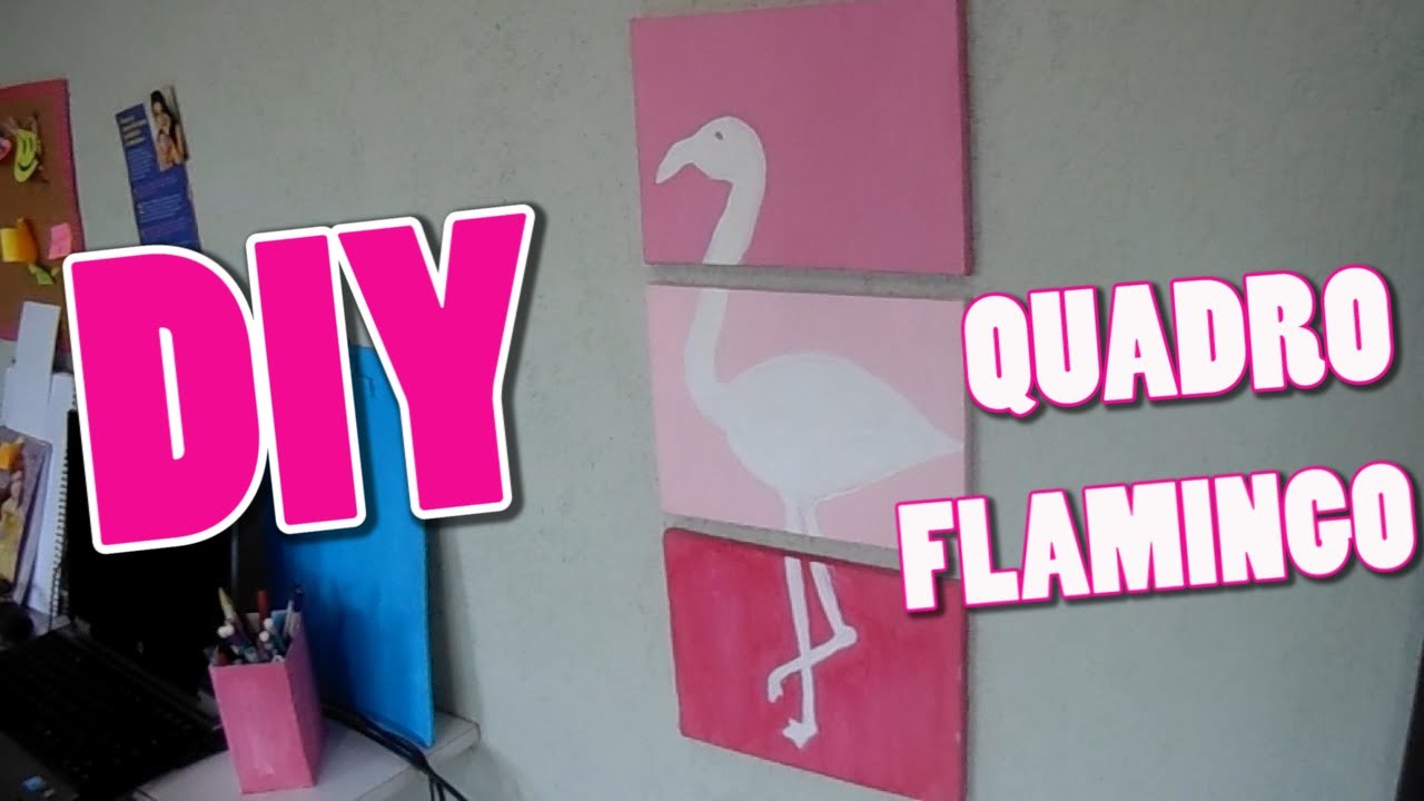 DIY quadro flamingo