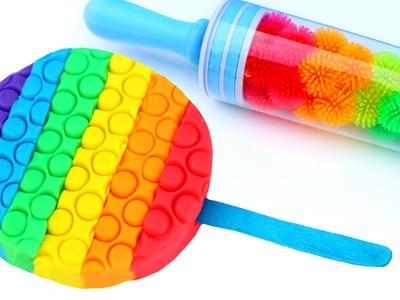 How To Make Play Doh Rainbow Popsicle Modelling Clay Rainbow Roller Pin Learn Color Creative Kids