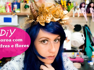 DIY - Coroa com Chifres e Flores