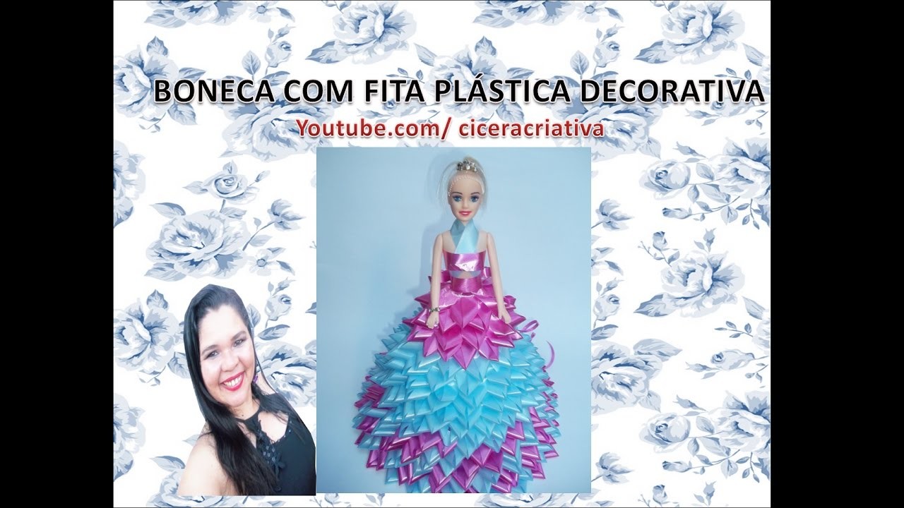Diy - Boneca com fita plástica decorativa. Diy - Doll with decorative plastic tape