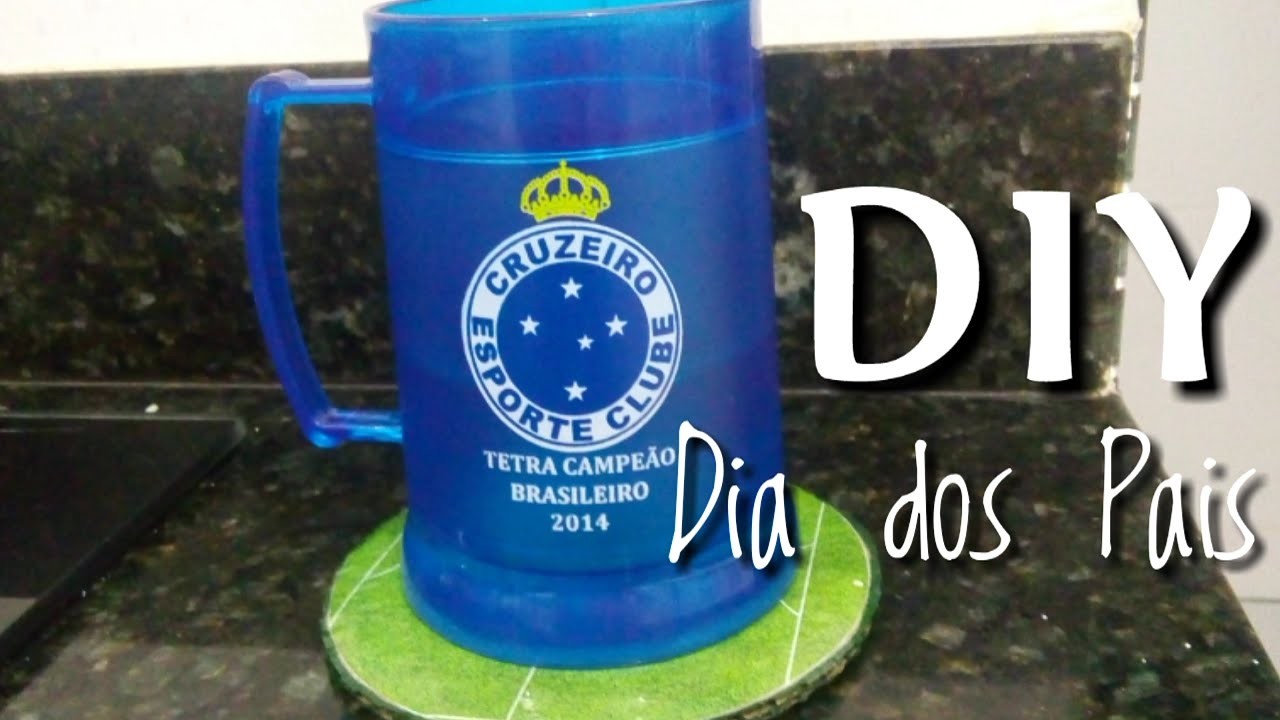 DIY - Dia dos Pais - Porta Copos personalizados de futebol