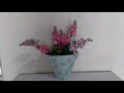 Diy  transformação de um vaso de cerâmica com papel de seda