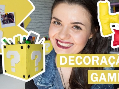 DIY - Decoração GAMES | Mural Pac-Man, porta-treco Super Mario e almofadas Tetris!