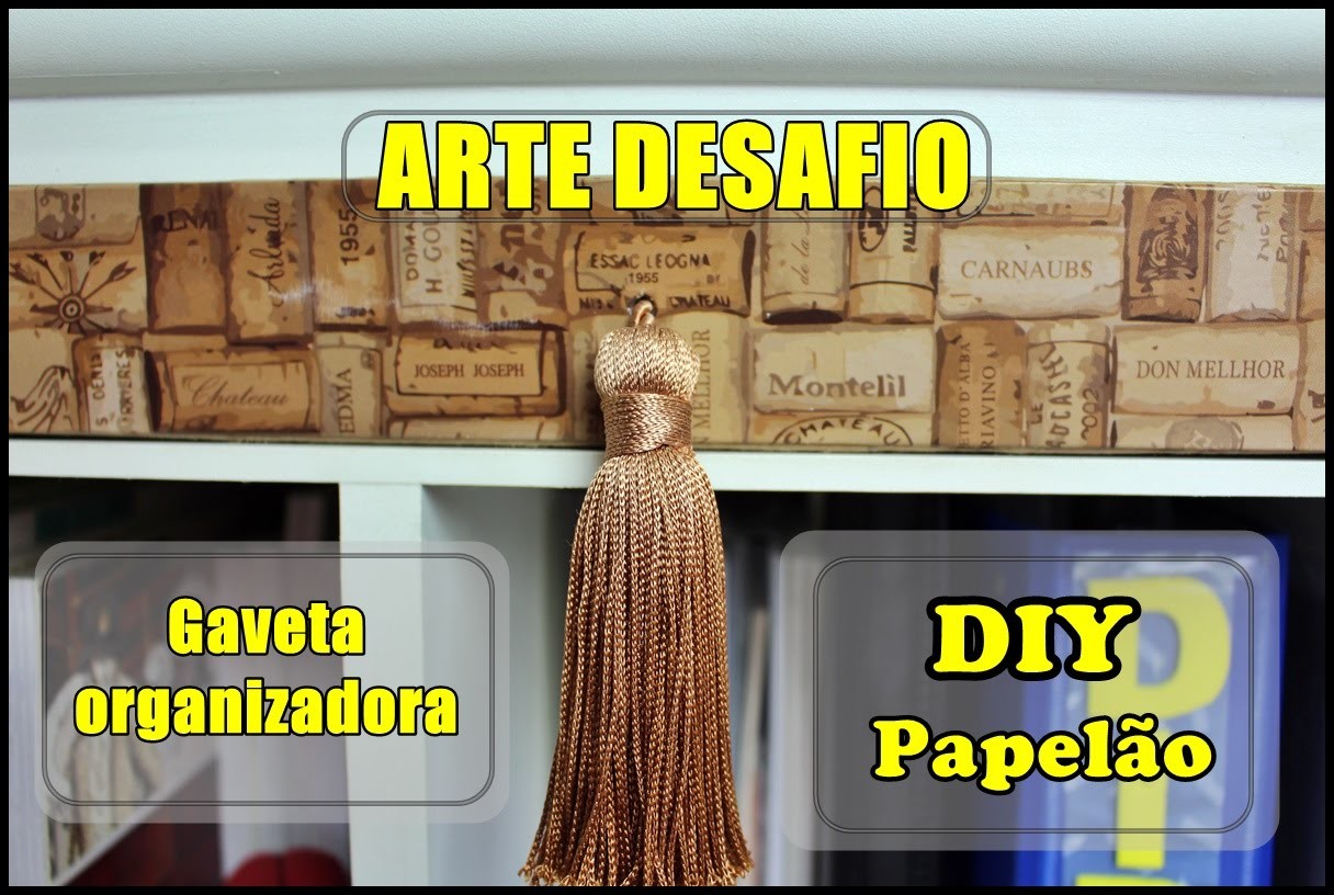 DIY - GAVETA ORGANIZADORA - Reciclando PAPELÃO - Arte Desafio - Quase sessenta - Didi Tristão