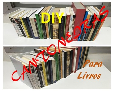 DIY - Cantoneira de papelão para segurar livros em pé sem estante.